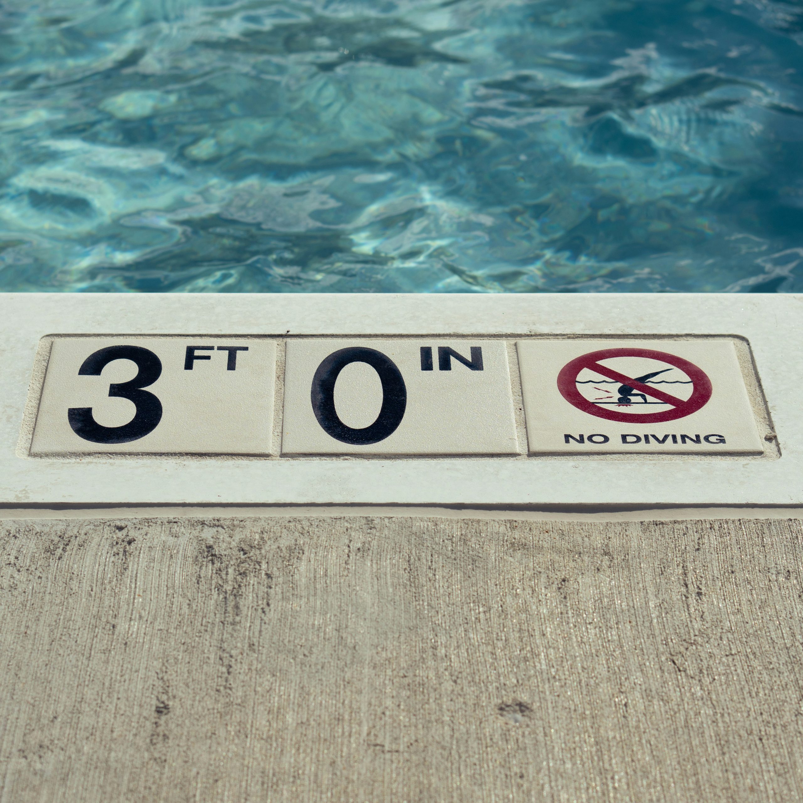 No Diving Sign